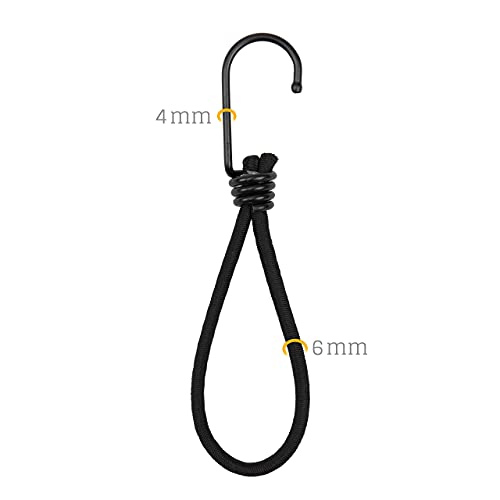 25/50 St. Spanngummi mit Haken TÜV zertifiziert, (gummiert, schwarz 80/130/150/180 mm) für Planen, Netze, Banner.