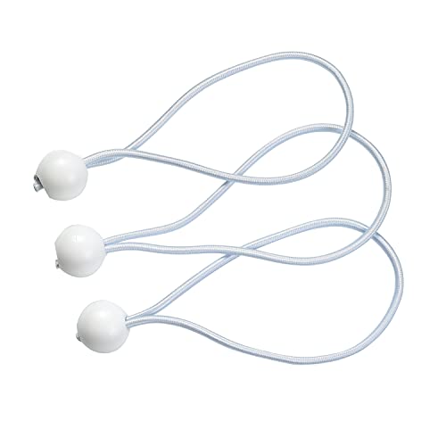perdix 25 Stk Spanngummi mit Kugel, 19 cm, weiß für Banner, Planen, Zelte (Expanderschlinge, Gummispanner, Planenspanner, Planenhalter, Planengummi, Zeltgummi)
