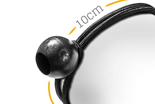 25/50 St. Spanngummi mit Kugel (schwarz, 195 mm, TÜV zertifiziert), für Zelte, Planen, Plakate.