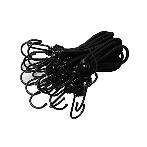 perdix 25 Stk Planenspanner mit Haken schwarz 13 cm, für Planen, Netze, Banner, Expanderschlingen, Planenspanner, Gummispanner, Spannhaken