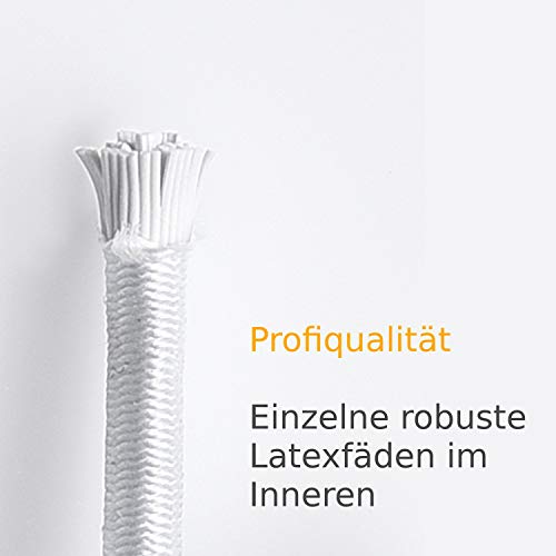 25/50 St. Spanngummi mit Kugel (weiß, 195 mm, TÜV zertifiziert) für Pavillons, Planen, Plakate.