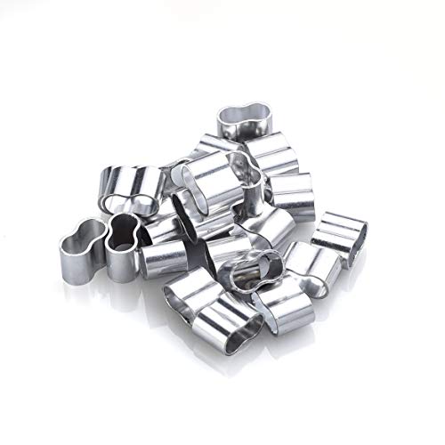 25 St. Seilklemme Würgeklemmen 6/8/10 mm, aus Aluminium, rostfrei, für Expanderseil, Planenseil, Gummiseil