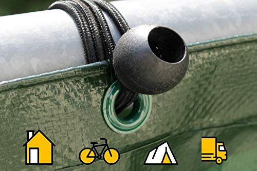 25/50 St. Spanngummi mit Kugel (schwarz, 195 mm, TÜV zertifiziert), für Zelte, Planen, Plakate.