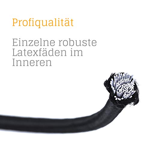 25/50 St. Spanngummi mit Haken TÜV zertifiziert, (gummiert, schwarz 80/130/150/180 mm) für Planen, Netze, Banner.