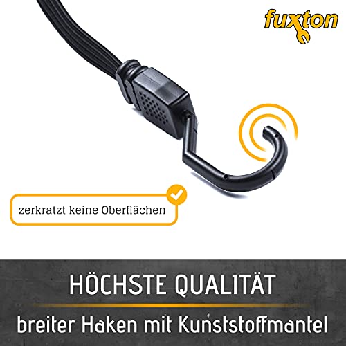 2er Set Spanngummi mit Haken, flach, 20-100 cm (Länge verstellbar), schwarz