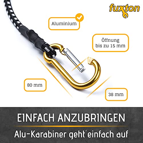 2 St. Spanngummi mit Karabiner 80/100 cm schwarz Alu