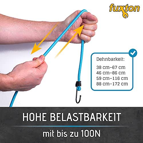 12er Set Spanngurt mit Haken, 4 Längen (38/46/59/88 cm) und Farben