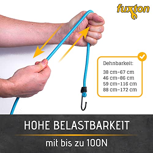 12er Set Fahrradspanngurt mit Haken, 4 Längen (38/46/59/88 cm) und Farben