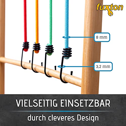 12er Set Spanngurt mit Haken, 4 Längen (38/46/59/88 cm) und Farben