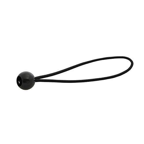 perdix 25 Stk Spanngummi mit Kugel 19 cm schwarz, für Banner, Planen, Zelte